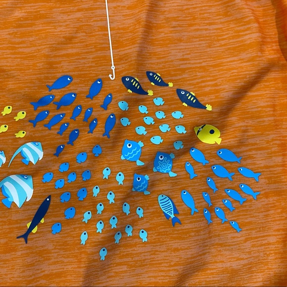 Boy's Short Sleeve Gone Fishing Swim Shirt Size 7 - Picture 4 of 11